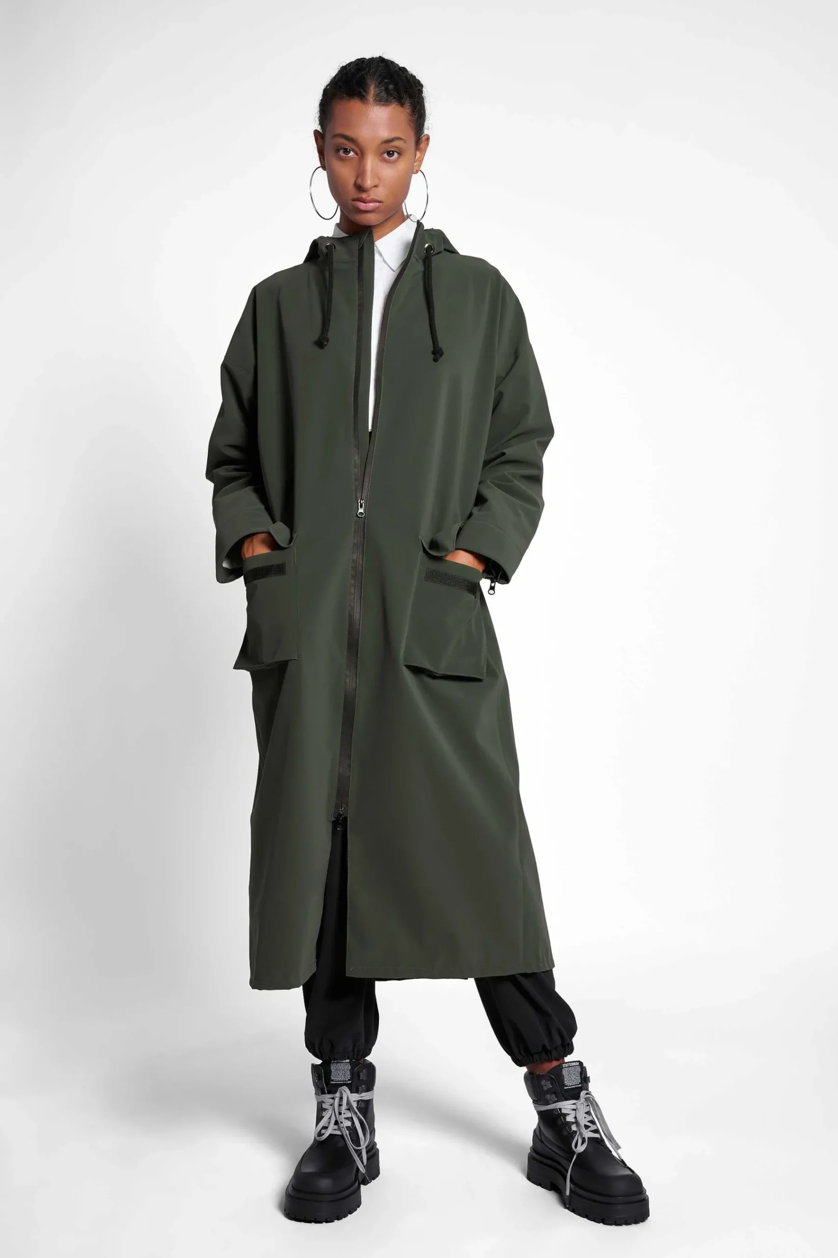 STUTTERHEIM Dames Uitverkoop-Sandviken Lange Matte Regenjas Met Rits